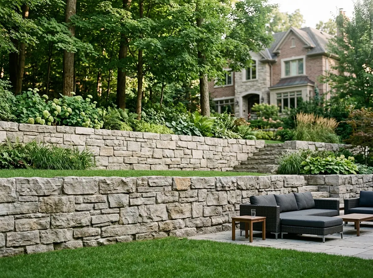 Completed retaining wall project